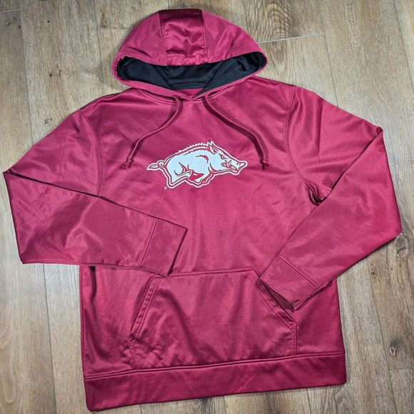 Arkansas Razorbacks Hoodie Men’s L Red Cover One Apparel NCAA Pullover - Picture 1 of 6